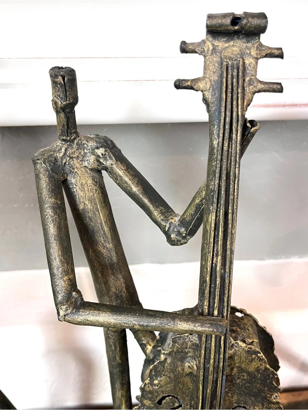 Vintage Z Gallerie Brutalist Metal Tube Jazz Band Musician Sculptures Set of 3